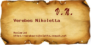 Verebes Nikoletta névjegykártya